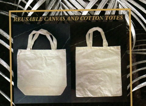 Bags Reusable: Reusable Tote Bags for Store Resale or Giveaway. Offered in Two Designs. Alternative to Paper or Plastic Bags.